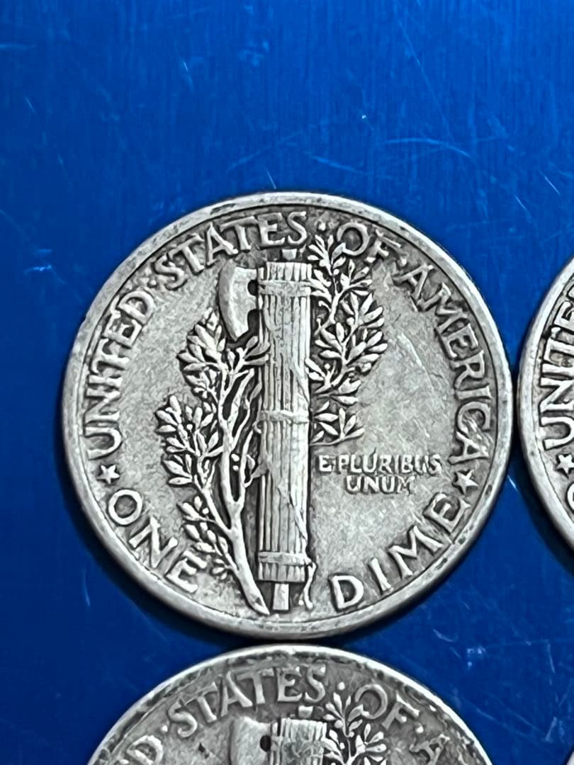 銀貨マーキュリー・ダイム 4枚セット Mercury dime silver