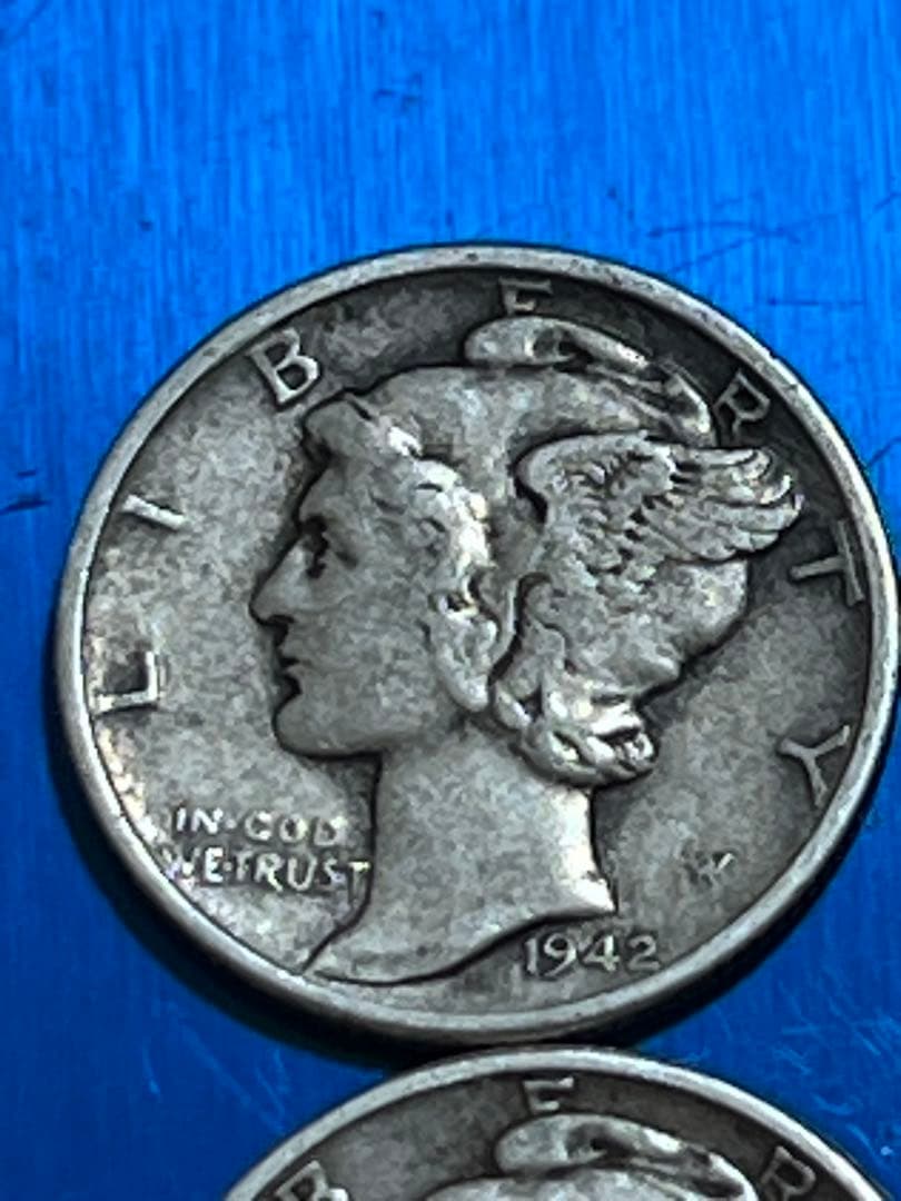 銀貨マーキュリー・ダイム 4枚セット Mercury dime silver
