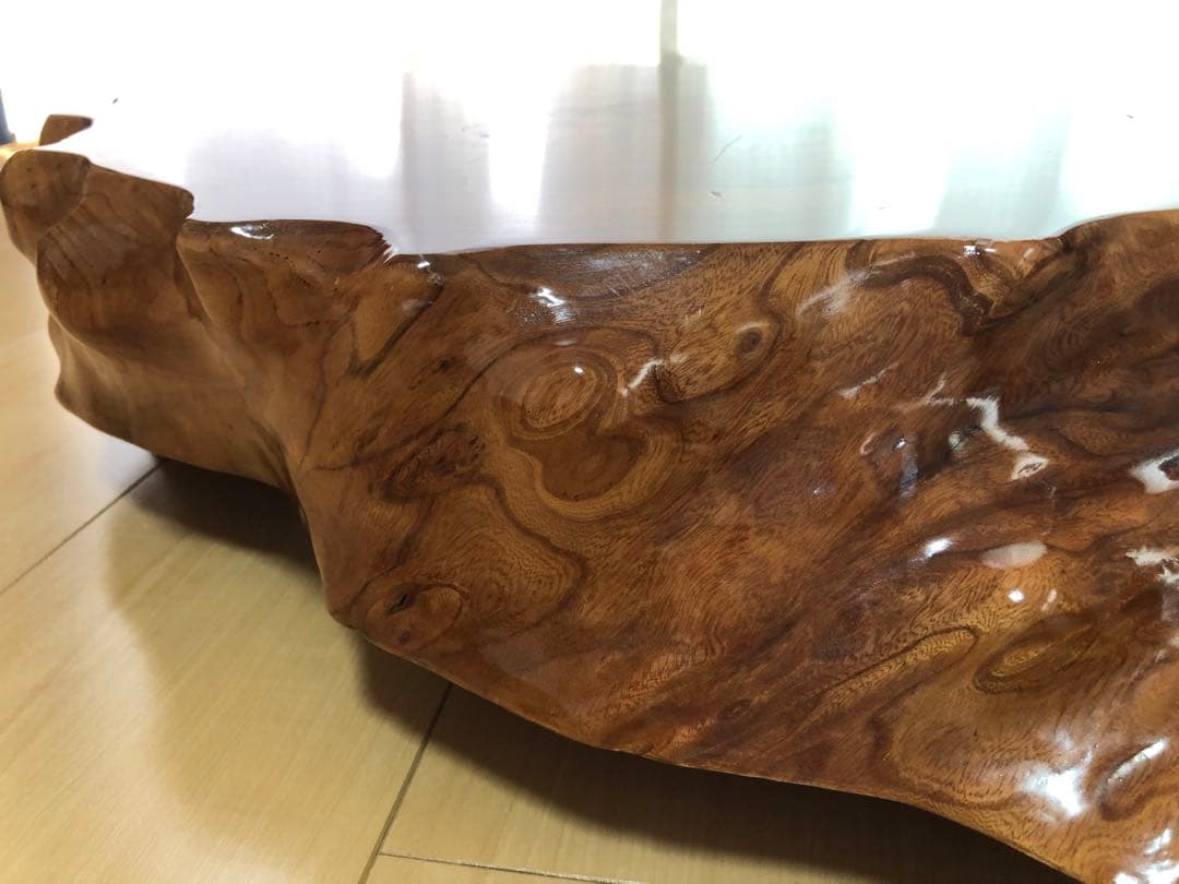 HTHTDCND 一枚板　テーブル　玉杢　切り株　花台