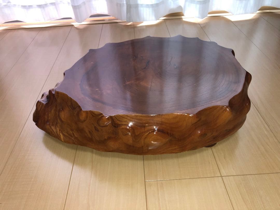 HTHTDCND 一枚板　テーブル　玉杢　切り株　花台