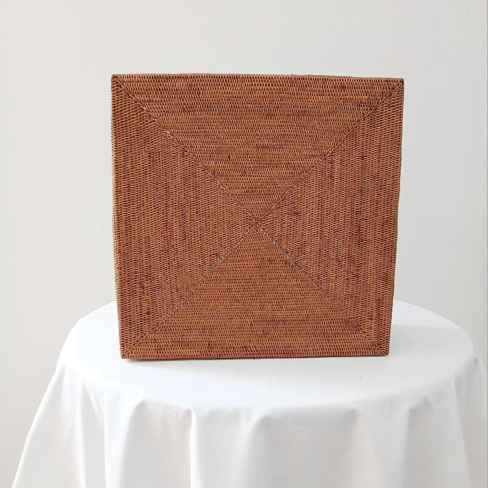 アウトレット アタ製 バスケット 34cm×34cm 収納 正方形 大型