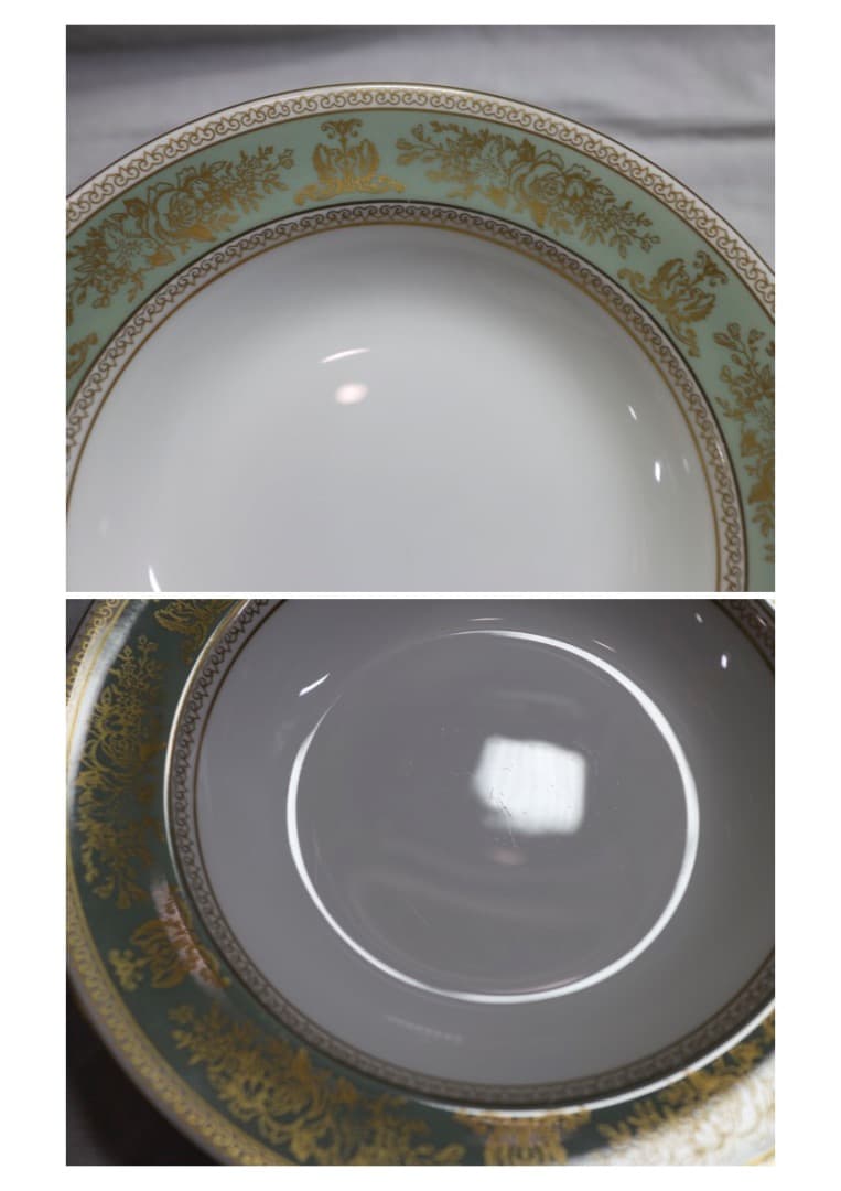 希少 ウェッジウッド コロンビア グリーン カップ&ソーサー2客/プレート6枚