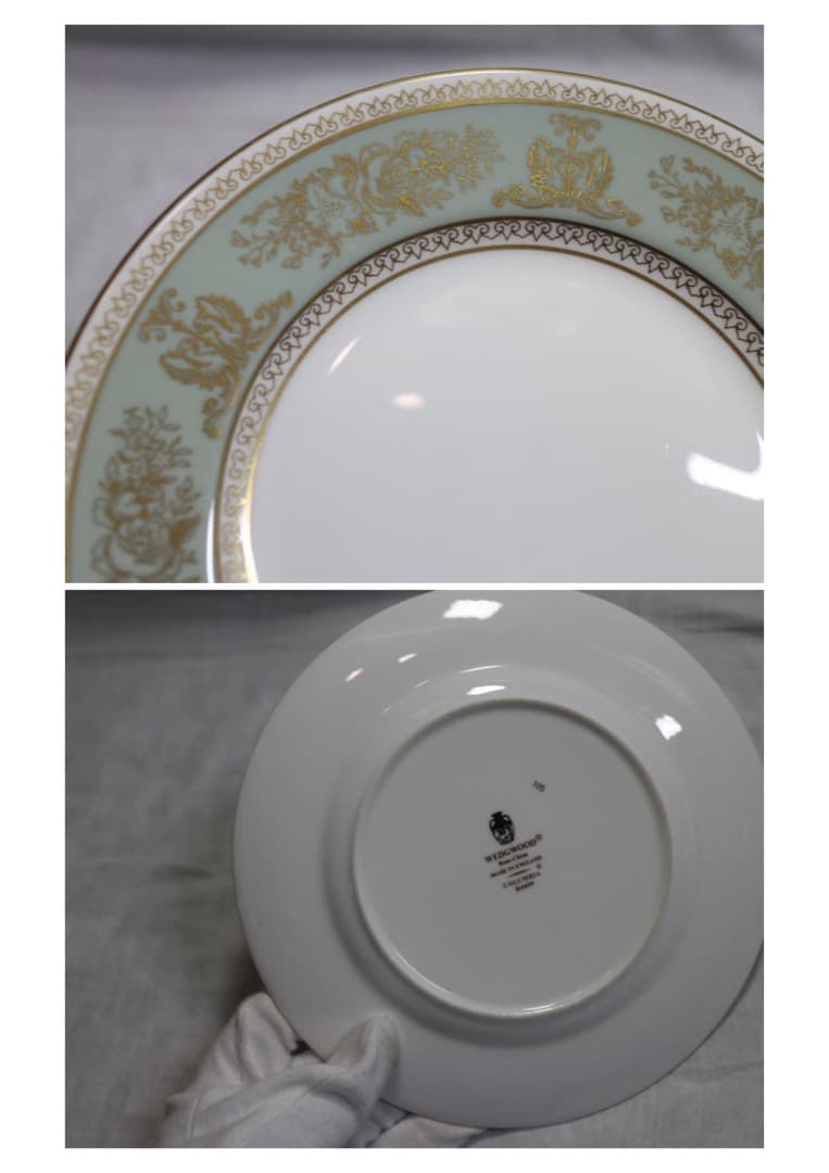 希少 ウェッジウッド コロンビア グリーン カップ&ソーサー2客/プレート6枚