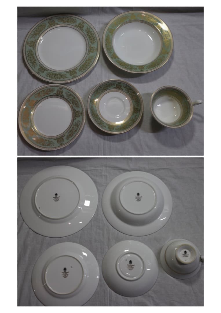 希少 ウェッジウッド コロンビア グリーン カップ&ソーサー2客/プレート6枚