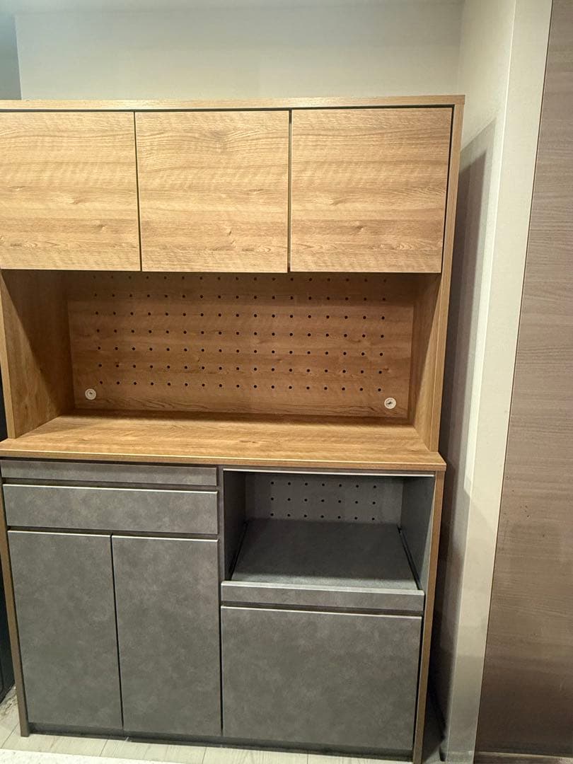 【残り2日】【1/14まで限定】大川家具　モルタル/ナチュラル キッチン収納