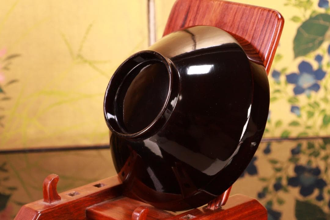 BJ022　時代輪島　雲上富士図金蒔絵　吸物椀　二客　木製　茶道具　懐石　菓子