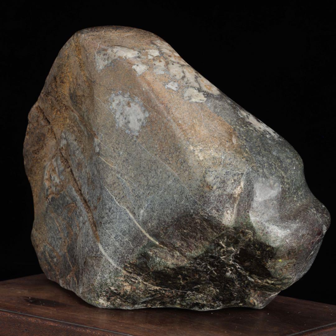 h*o様 菊花石 サバ菊 一輪 紋石 台座付 4.1kg 鑑賞石 自然石 原石