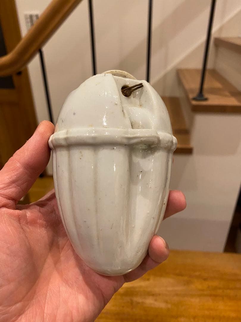 ④アンティーク　陶器　ペンダントライト滑車　バランサー　昇降機　照明器具