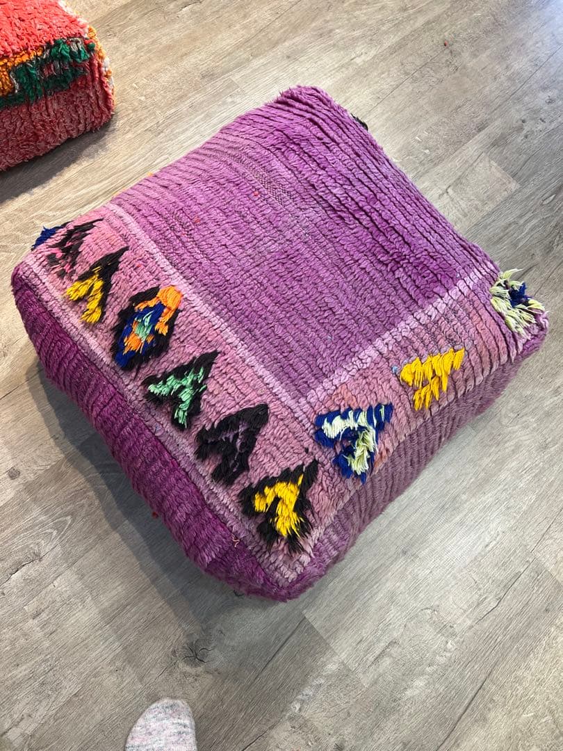 モロッコラグリメイク ハート プフ オットマンカバー 22000円