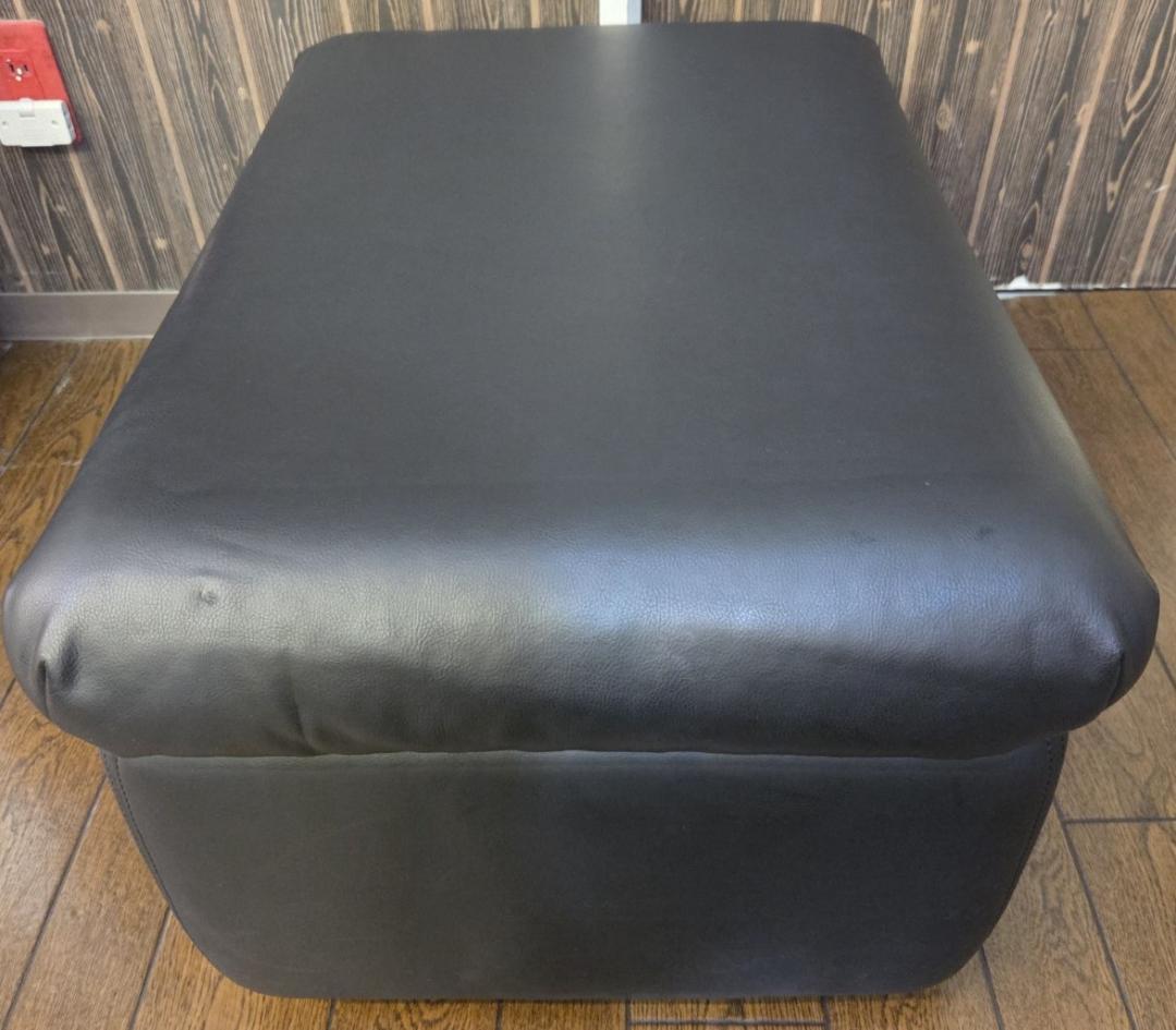 〈日本フクラ〉スツール Ｎ103-17 黒 ビニールレザー 現状渡し