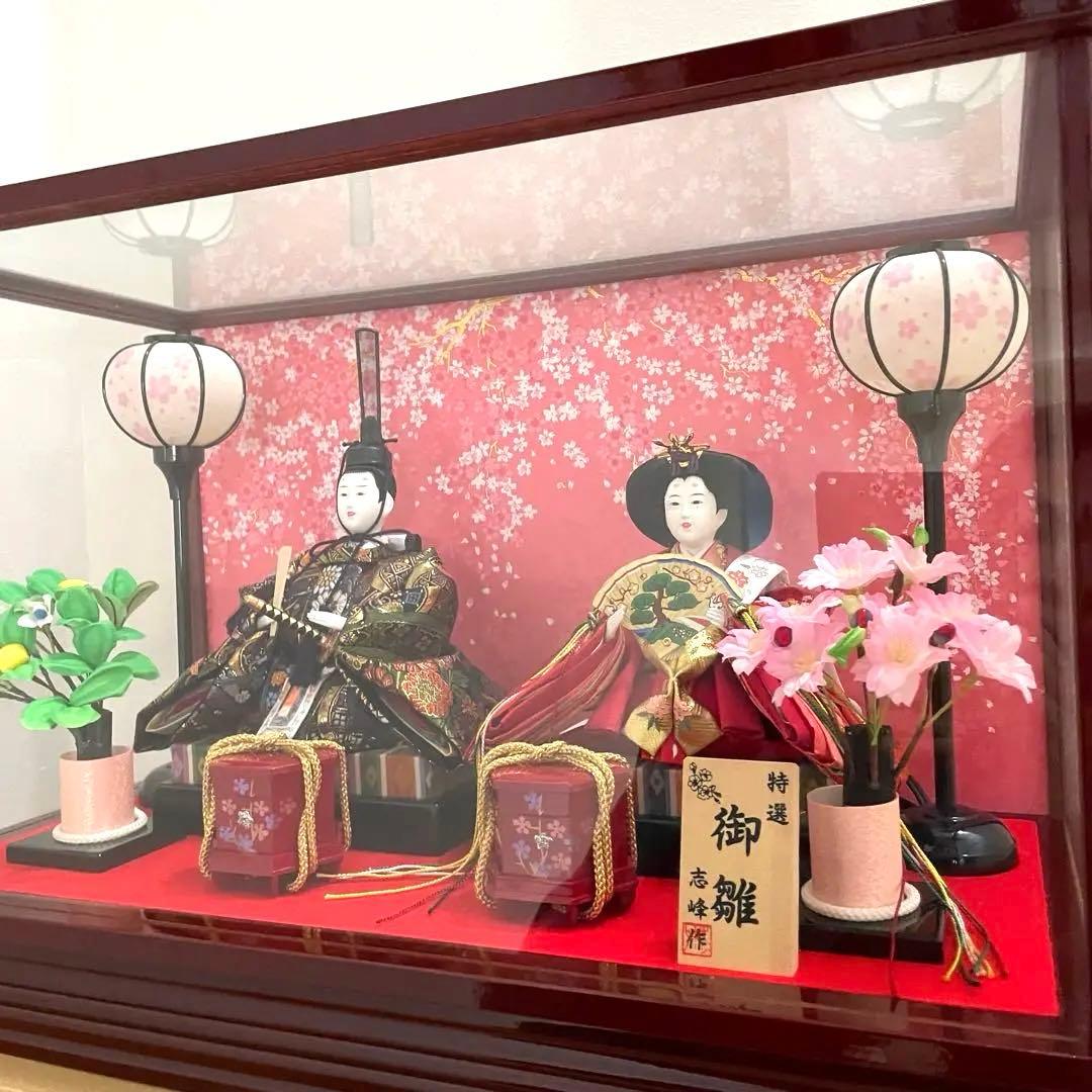 【美品】雛人形 ガラスケース付き　ライト付きます⭐︎