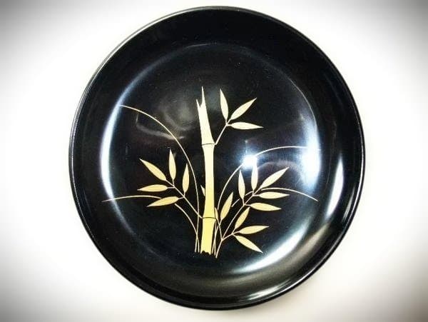 輪島塗竹蒔絵 金蒔絵 菓子皿 5枚 木皿 天然木 本漆器 茶道具 共箱