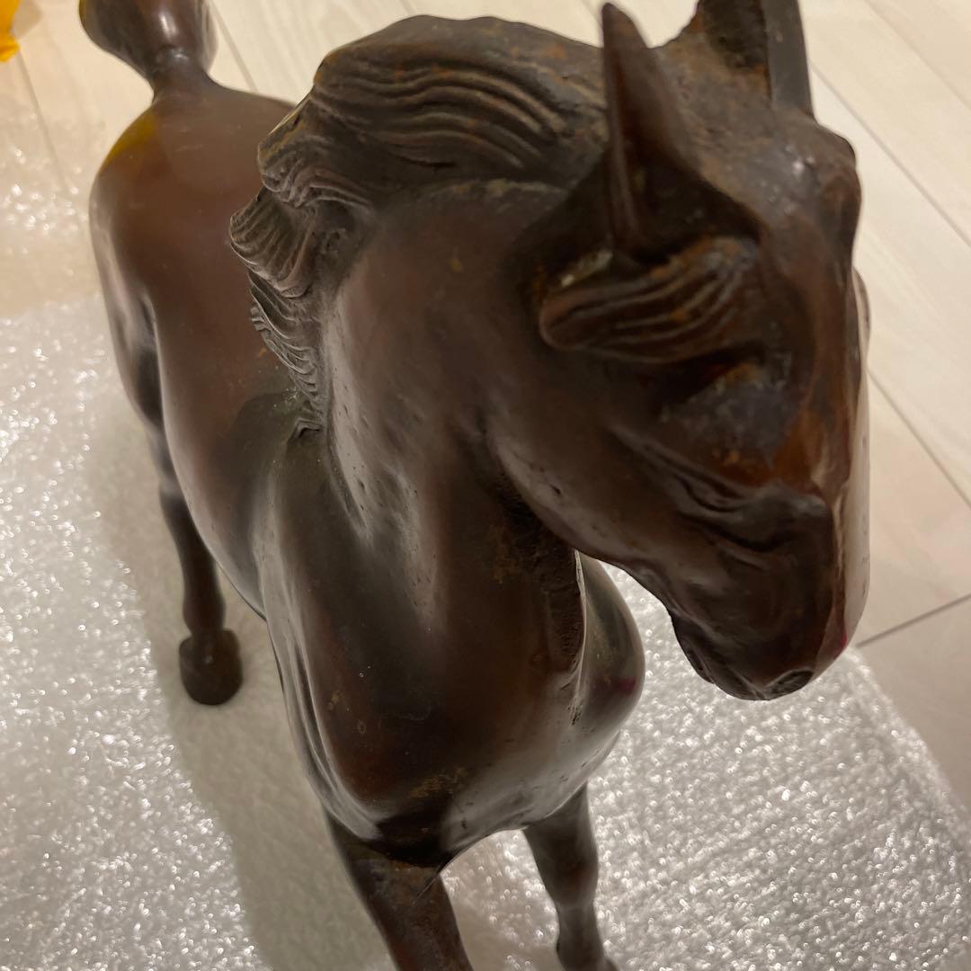鉄製 駿馬 金属工芸 古美術 馬の置物　重さ10k 全長役60㎝