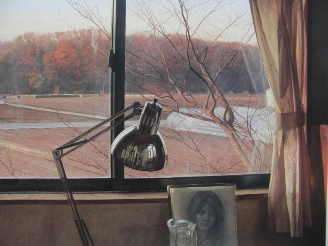 小尾 修、「窓から(11月)」、希少な額装用画集より、新品高級額装付、状態良好