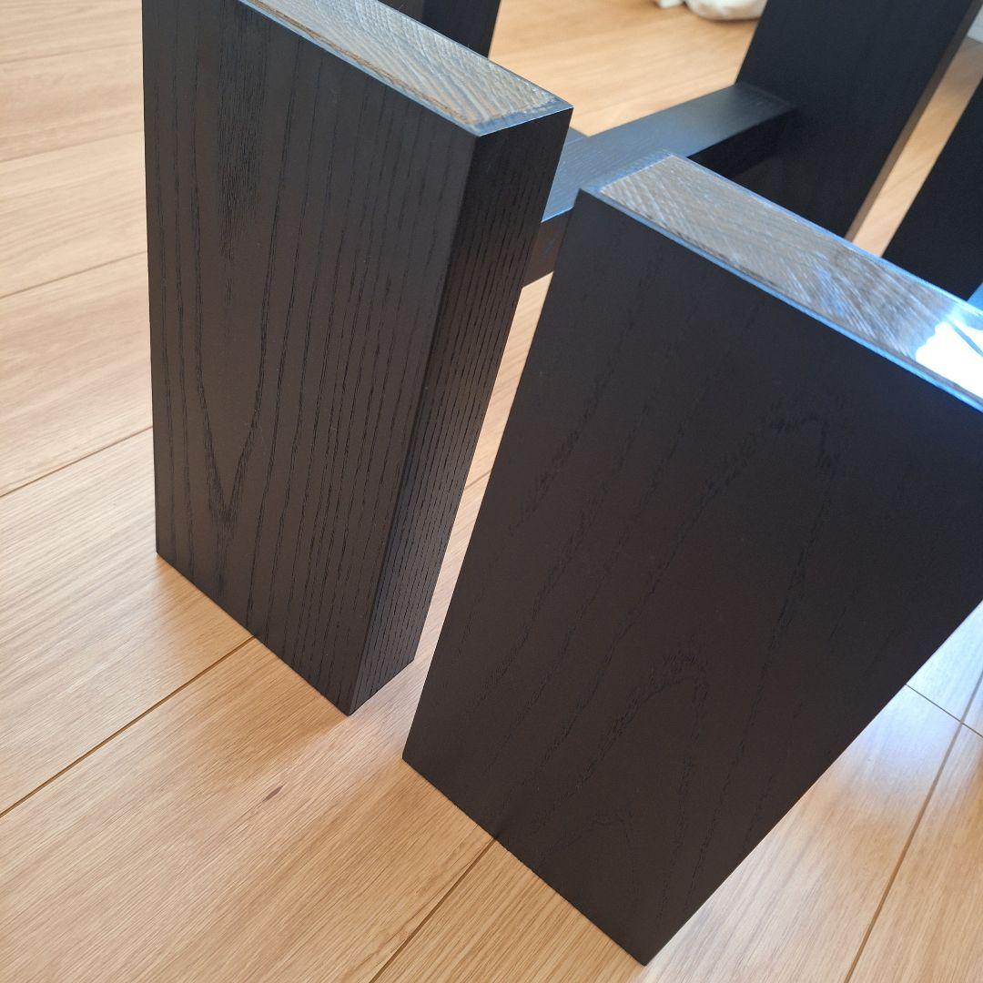 【新品、未使用】ローテーブル用 脚 木製 T型 黒 2本セット 一枚板 天板