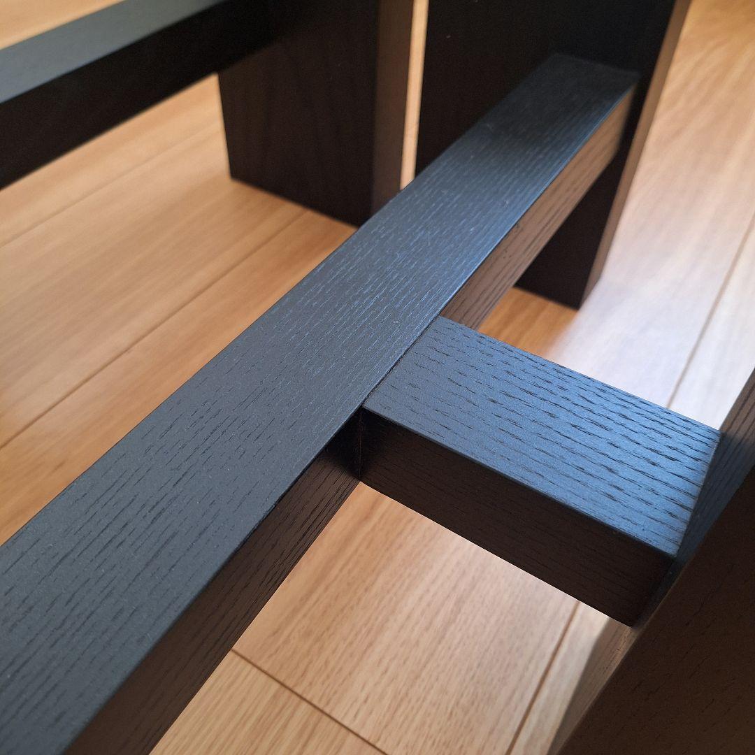 【新品、未使用】ローテーブル用 脚 木製 T型 黒 2本セット 一枚板 天板