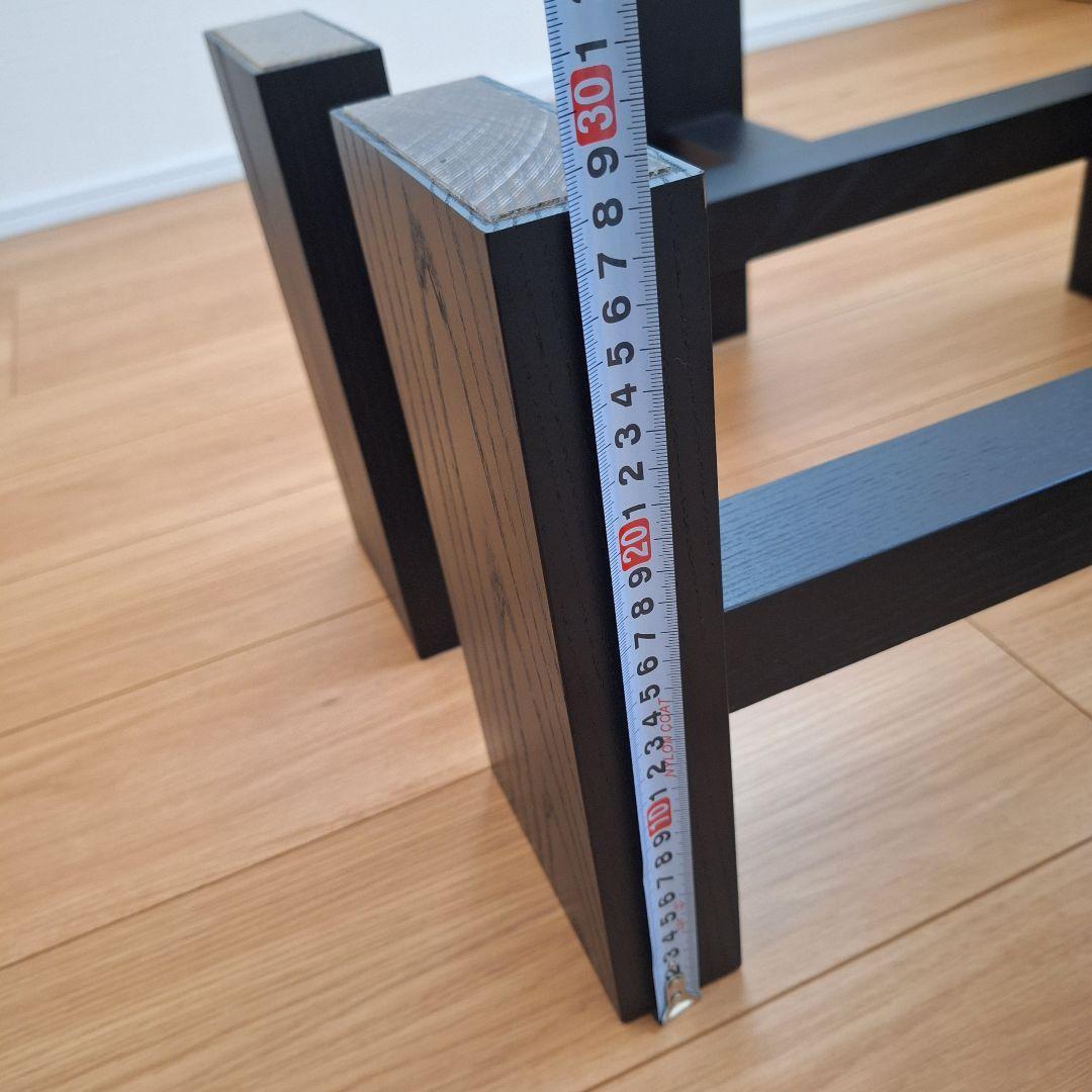 【新品、未使用】ローテーブル用 脚 木製 T型 黒 2本セット 一枚板 天板