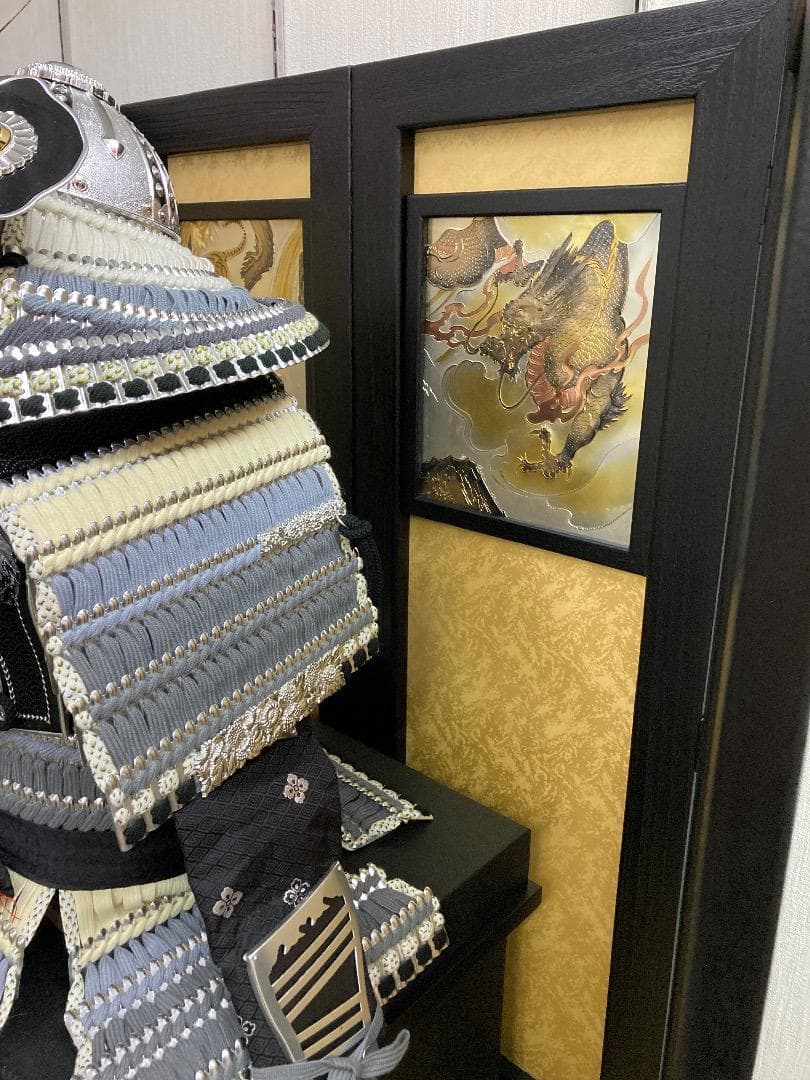 A3-1 着用鎧飾り台　五月台屏風　5月鎧飾り台　台巾105㎝位　五月人形鎧台