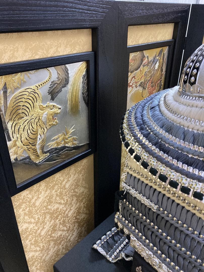 A3-1 着用鎧飾り台　五月台屏風　5月鎧飾り台　台巾105㎝位　五月人形鎧台