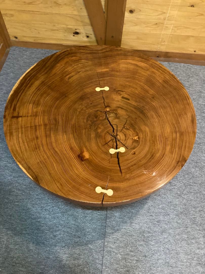 センターテーブル　座卓　年輪　丸太　輪切り