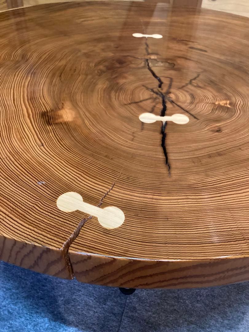 センターテーブル　座卓　年輪　丸太　輪切り