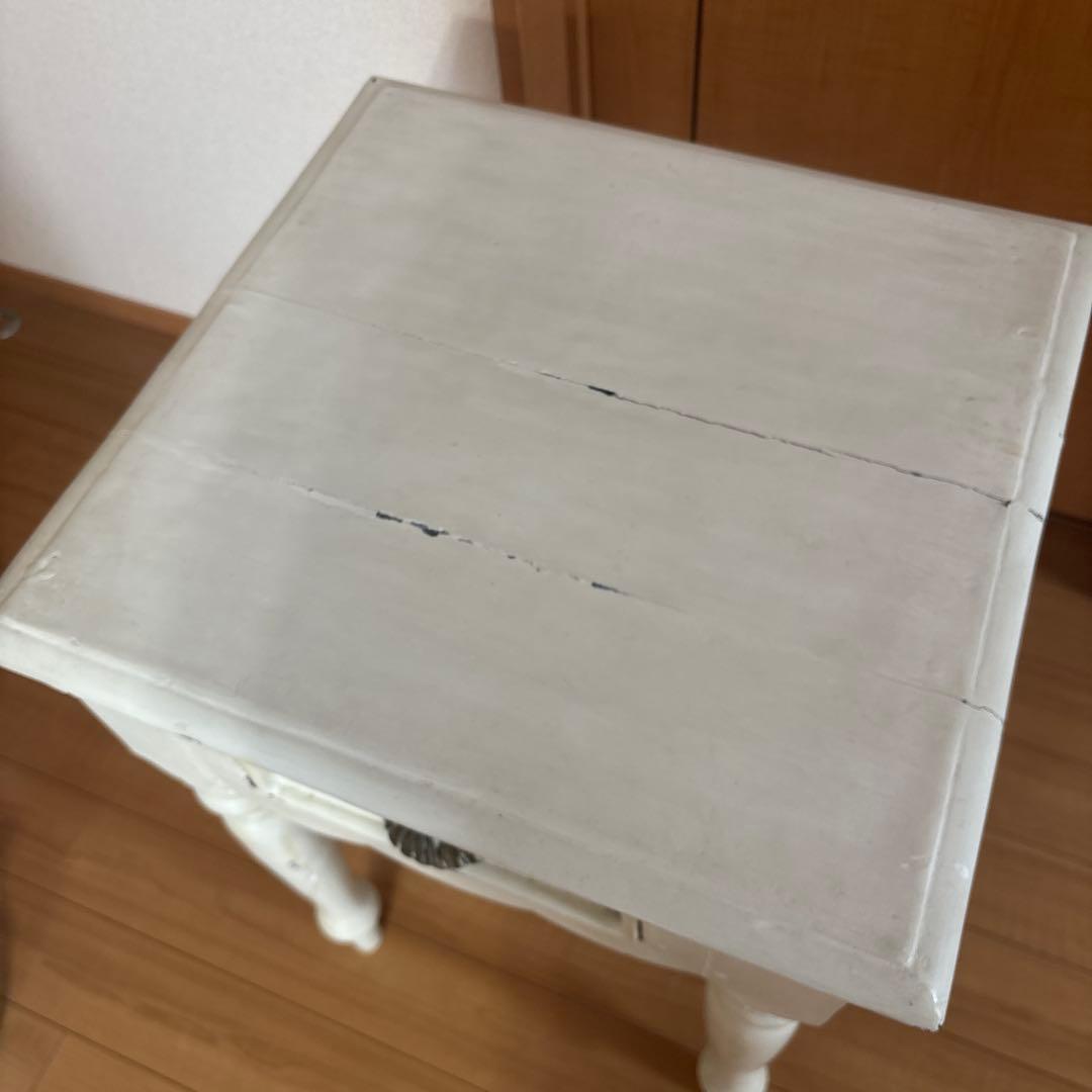 テーブル　アンティーク調　白　ホワイト　サイドテーブル　ドレッサー　鏡台