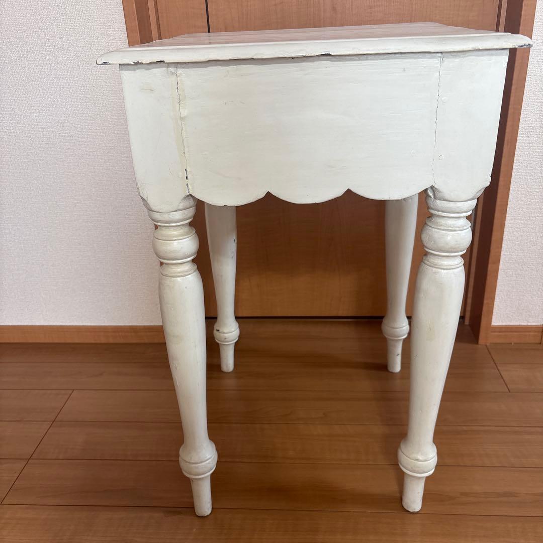 テーブル　アンティーク調　白　ホワイト　サイドテーブル　ドレッサー　鏡台