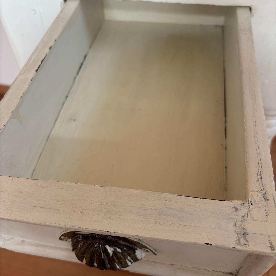 テーブル　アンティーク調　白　ホワイト　サイドテーブル　ドレッサー　鏡台