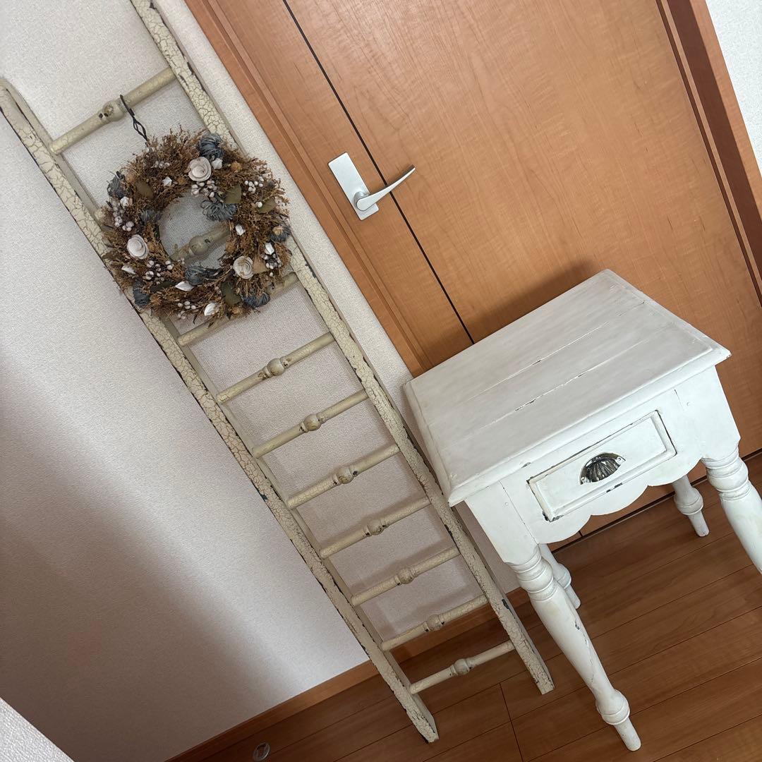 テーブル　アンティーク調　白　ホワイト　サイドテーブル　ドレッサー　鏡台