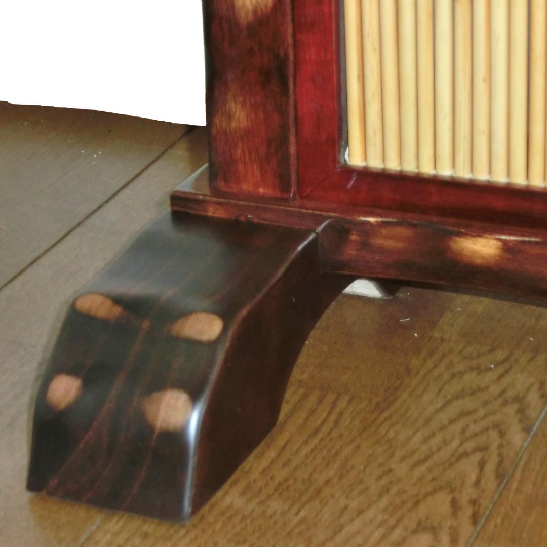 新品 衝立 和風 W107D32H118.5天然杢タモ無垢材 葦簀 よしず5