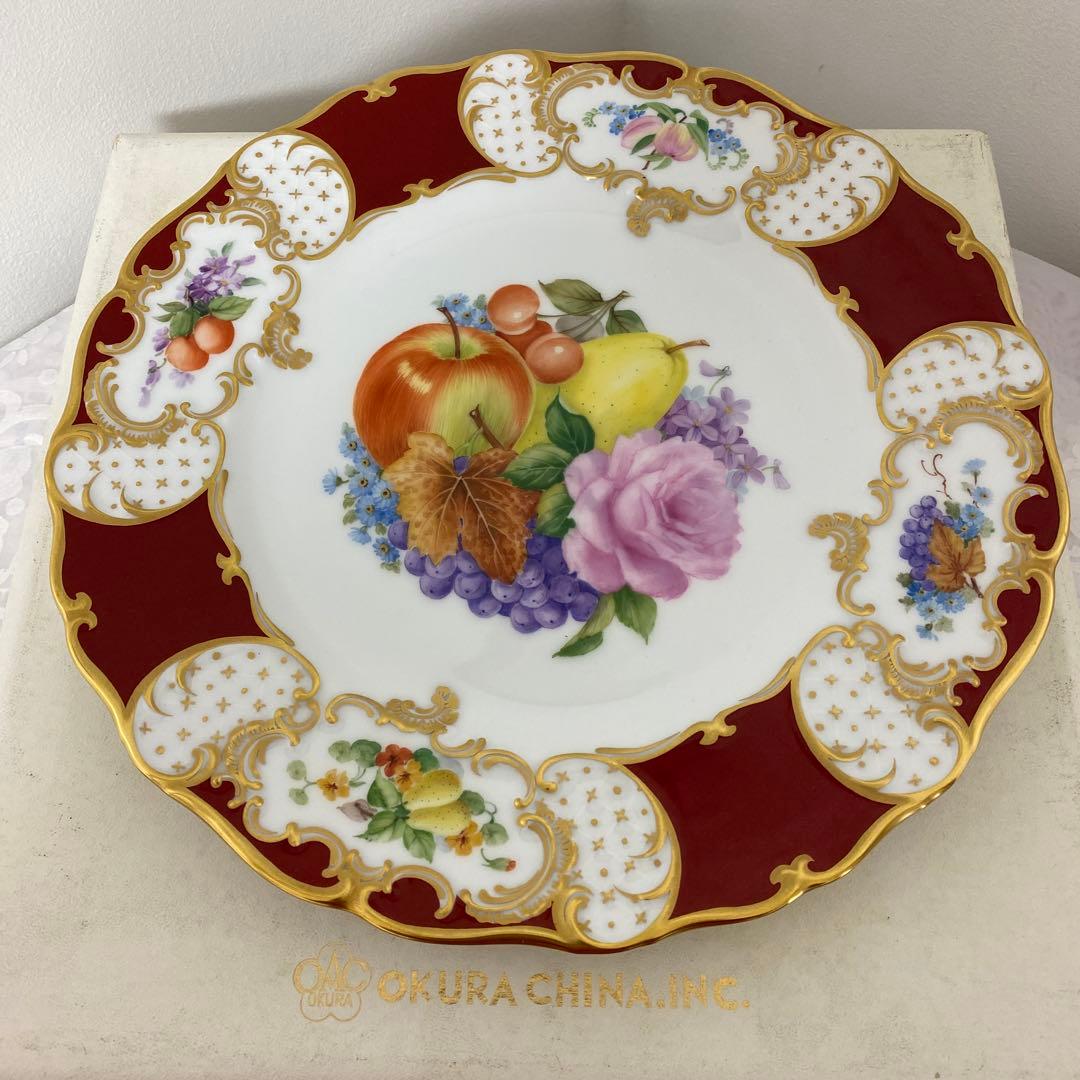【レア】大倉陶園　受注生産品　瑠璃金彩　サービスプレート　プレート　飾り皿
