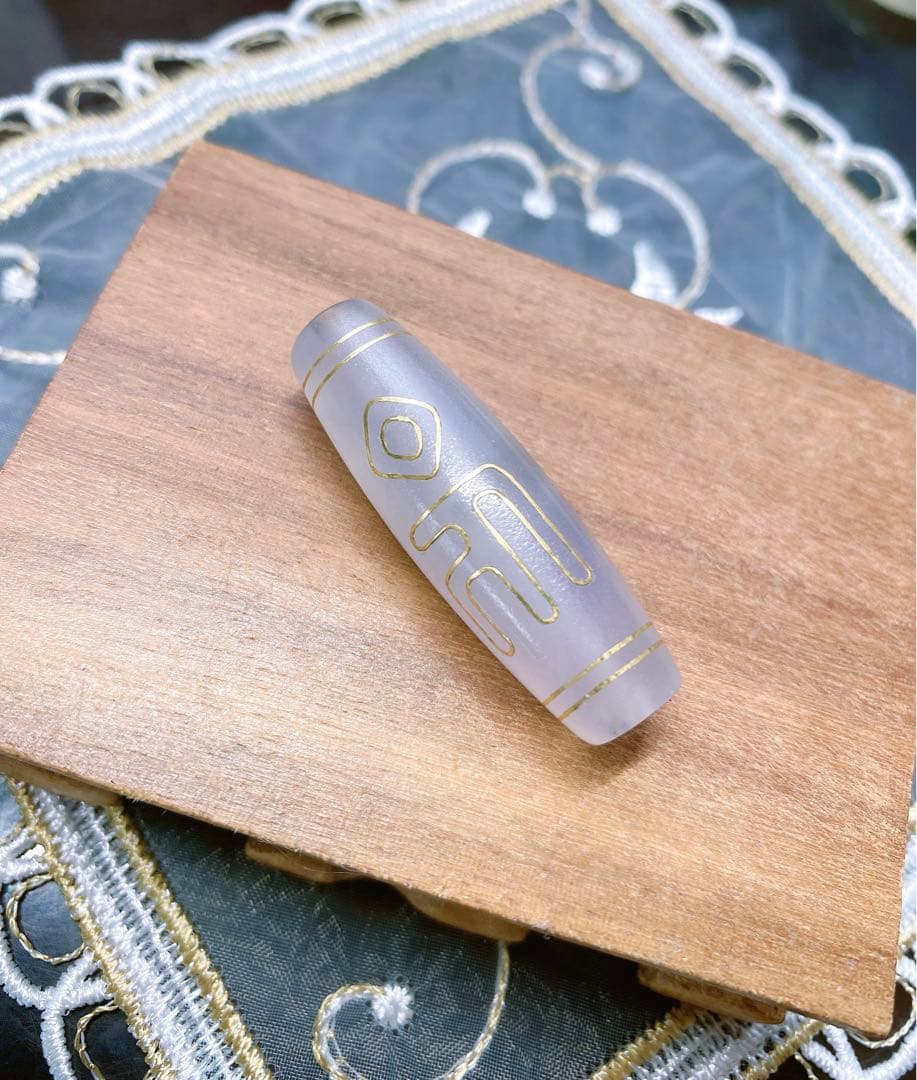 No,466 希少！十相自在&緑度母 金線白天珠 S925