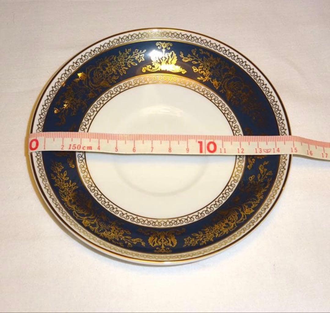 希少】ウェッジウッド 「コロンビア」シリーズ ブルー&ゴールド トリオ