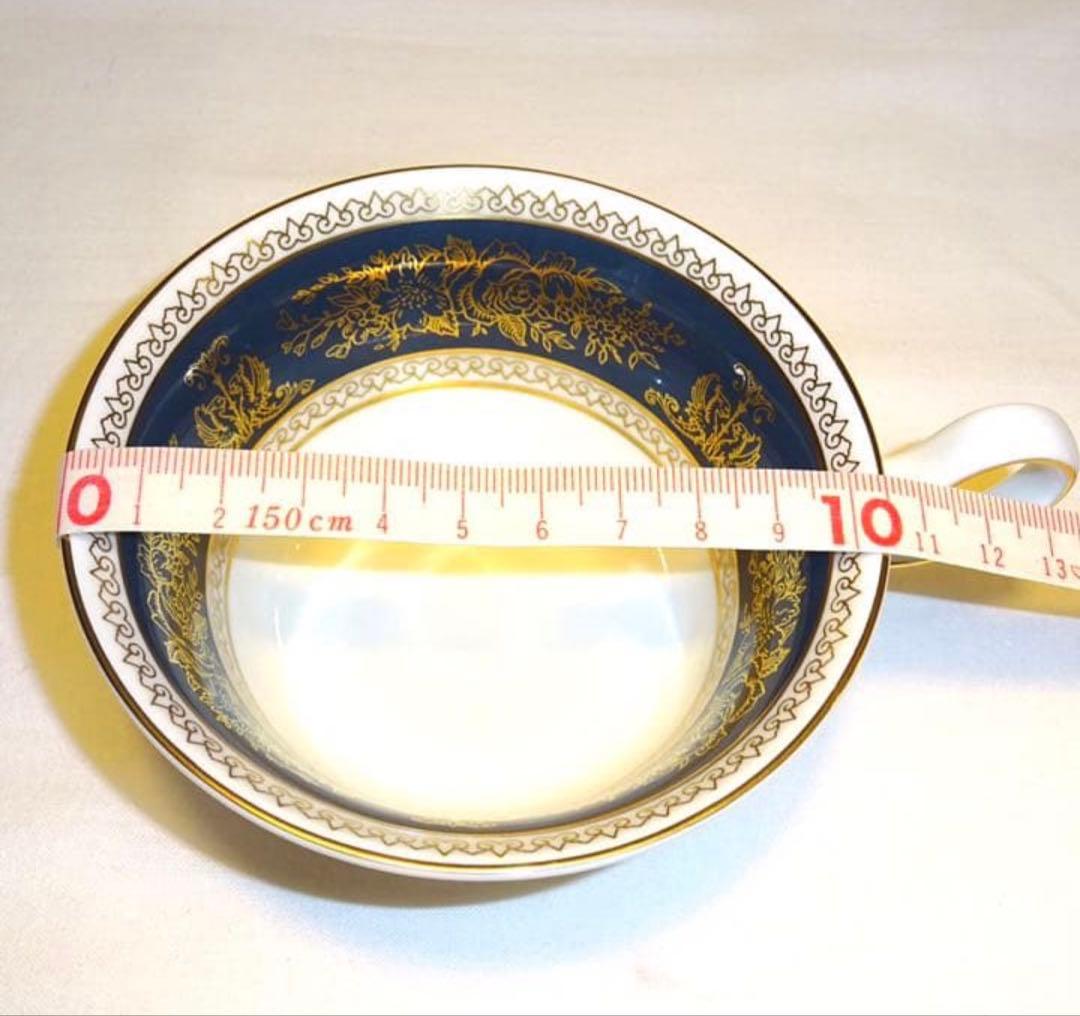 希少】ウェッジウッド 「コロンビア」シリーズ ブルー&ゴールド トリオ