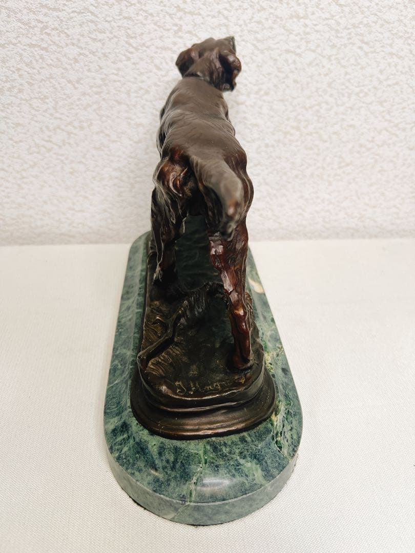 ジュール・モワニエ Hunting Dog on Pointブロンズ彫刻　犬