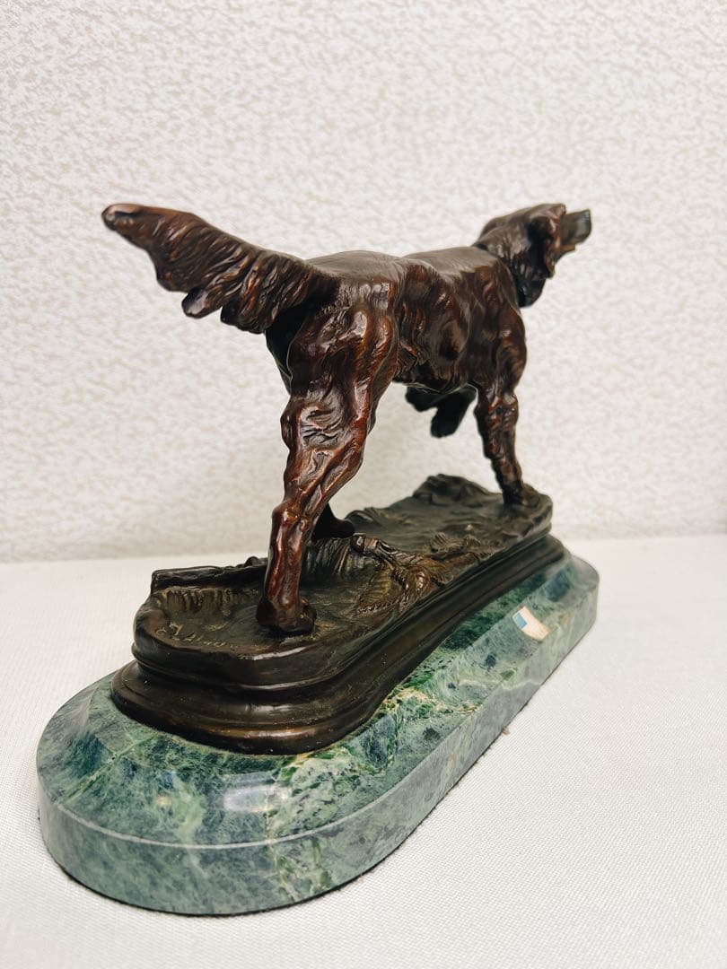 ジュール・モワニエ Hunting Dog on Pointブロンズ彫刻　犬