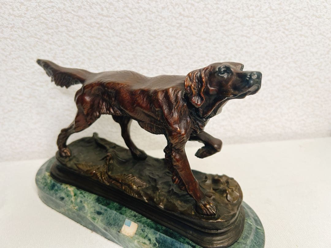 ジュール・モワニエ Hunting Dog on Pointブロンズ彫刻　犬
