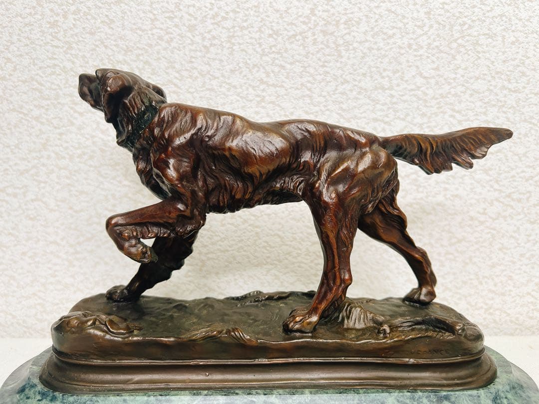 ジュール・モワニエ Hunting Dog on Pointブロンズ彫刻　犬