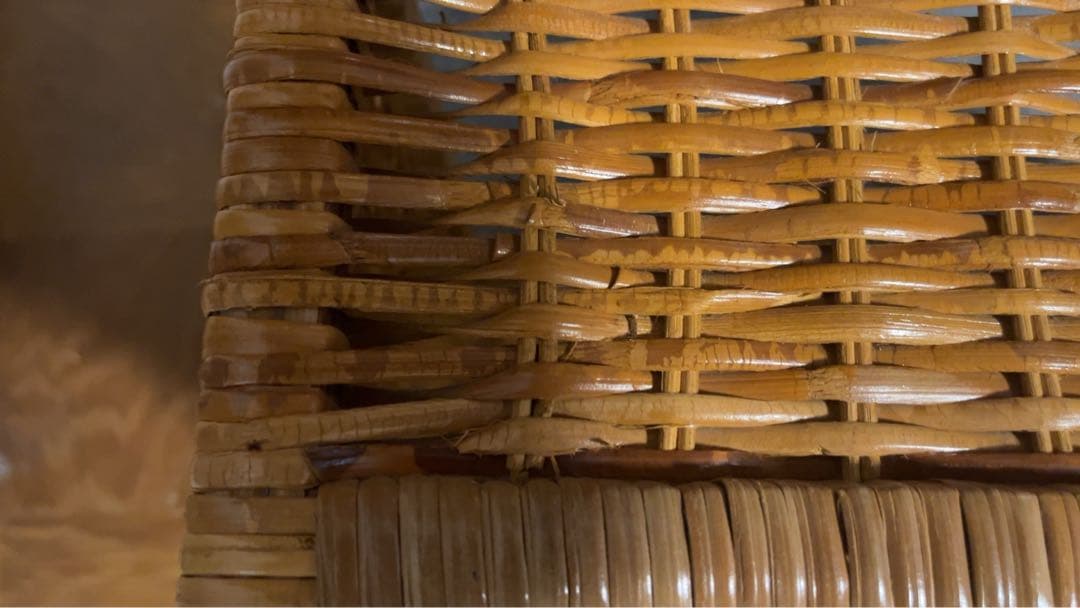 籐製 5段ラック収納ボックス アンティーク 送料元払い(直接引取-¥8,600)