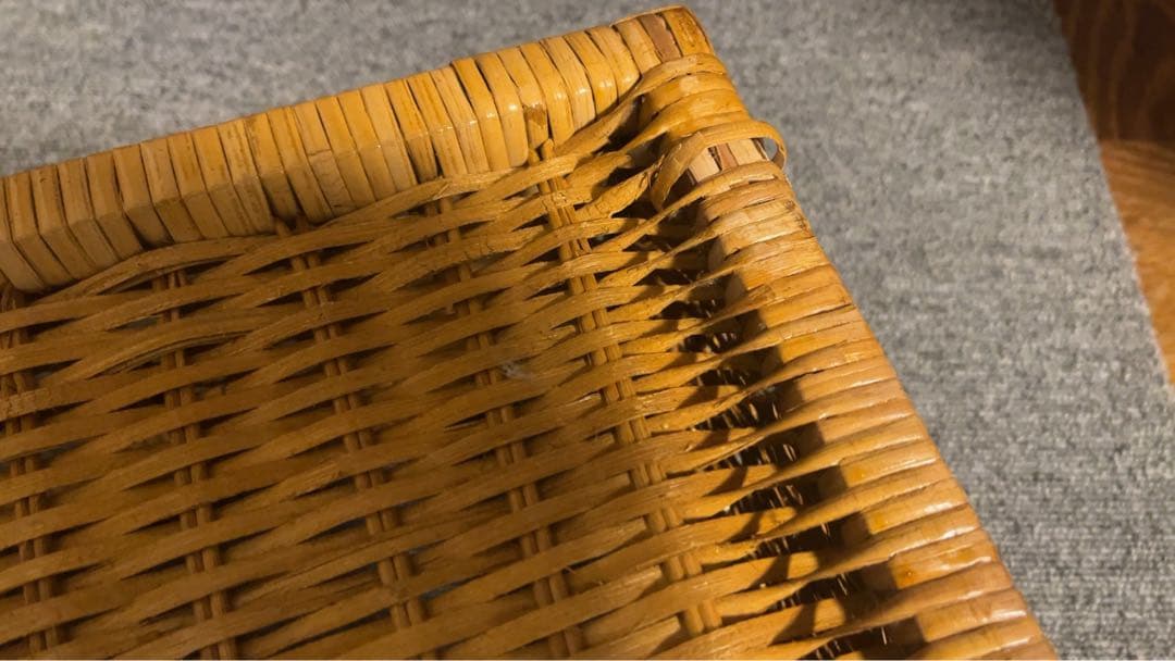 籐製 5段ラック収納ボックス アンティーク 送料元払い(直接引取-¥8,600)