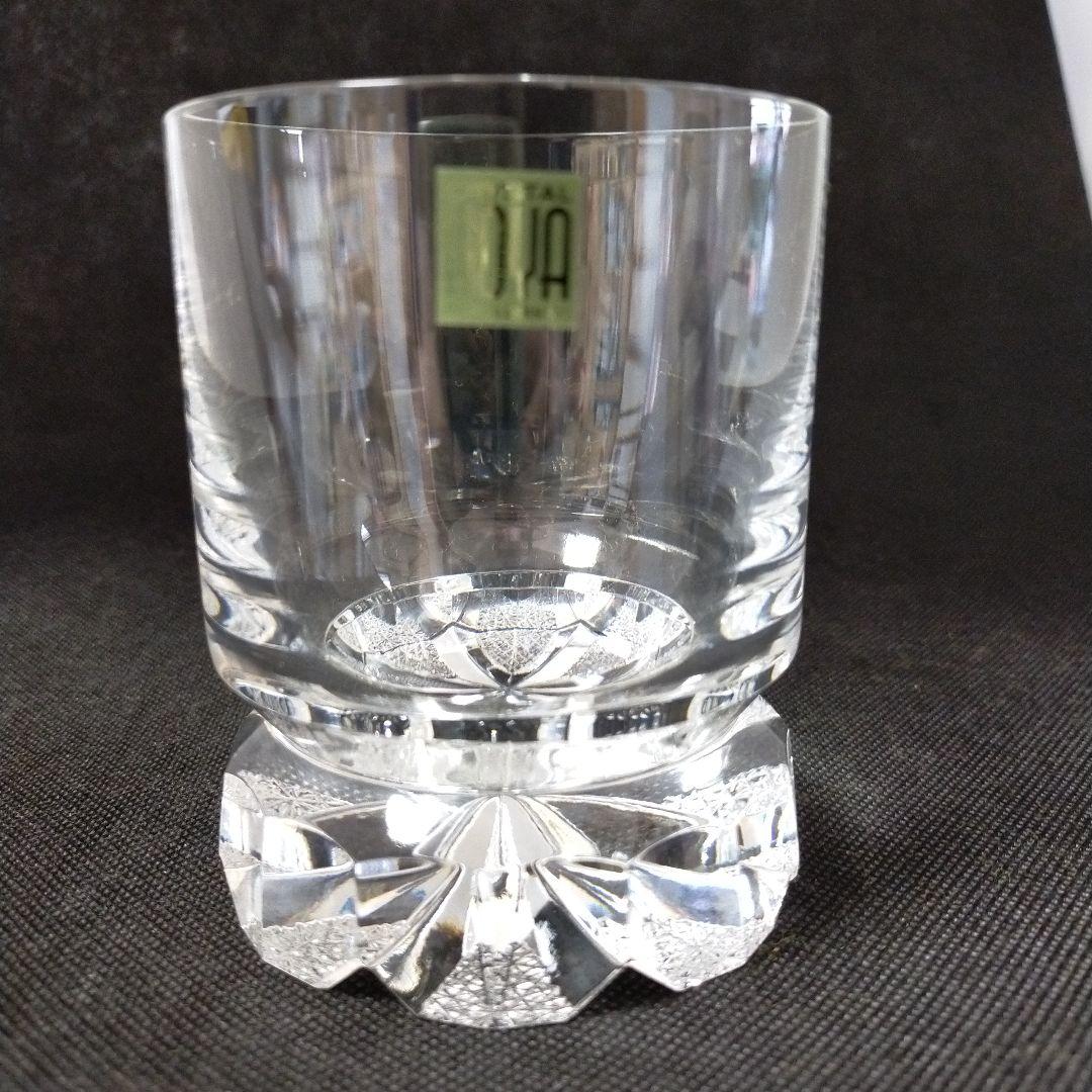 HOYA　最高級　底面菊繋ぎ紋　スリットカット　ロックグラス　激レア品