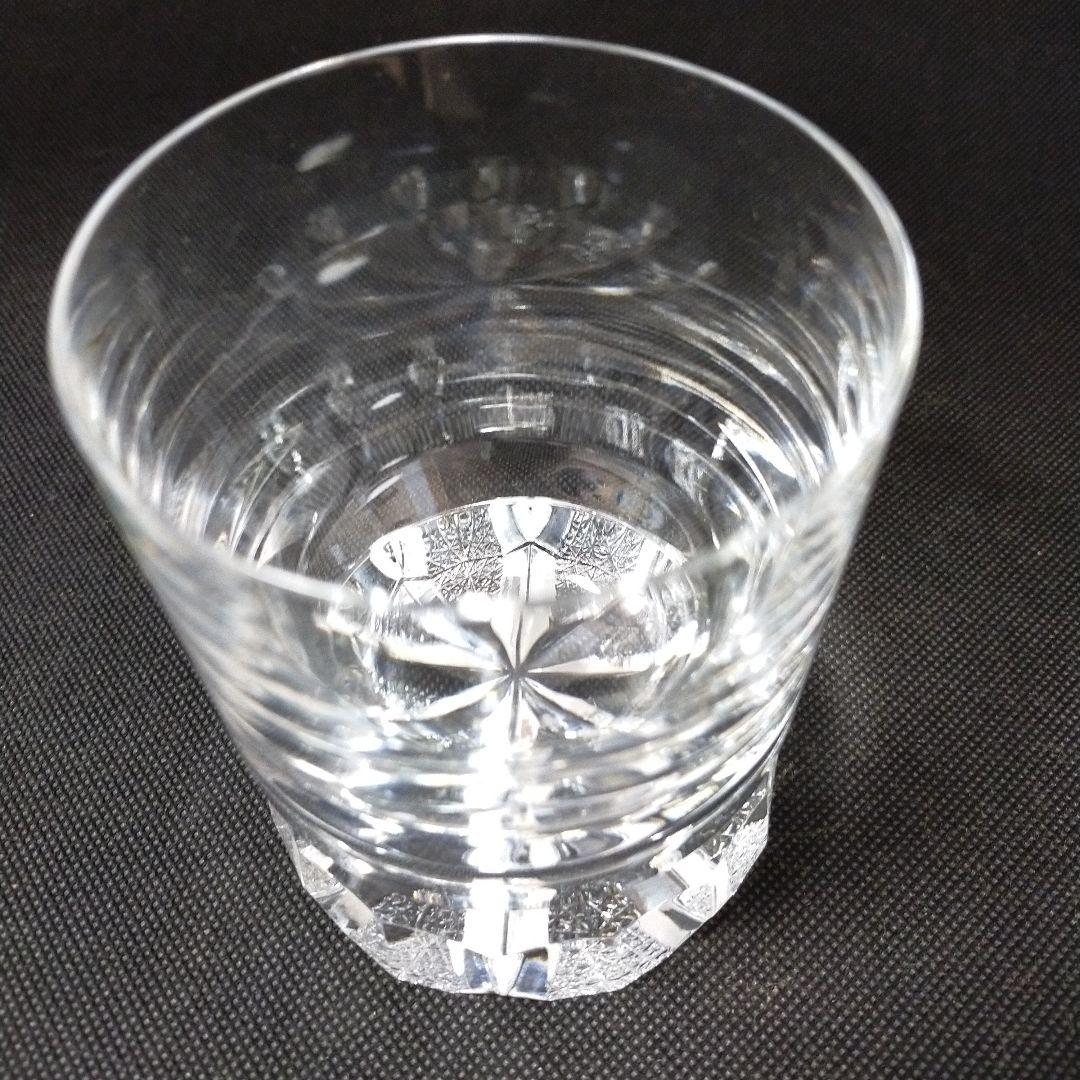HOYA　最高級　底面菊繋ぎ紋　スリットカット　ロックグラス　激レア品