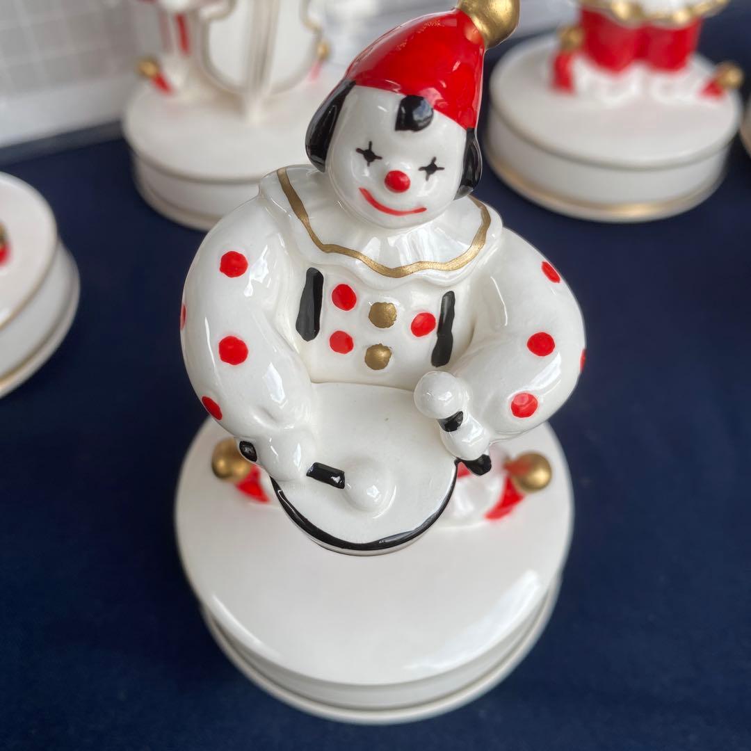 陶器製 ピエロ フィギュア 6体セット