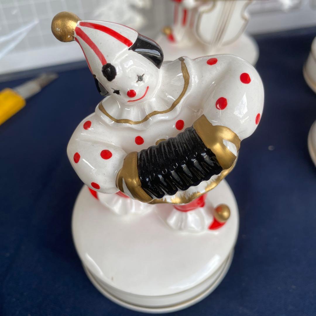 陶器製 ピエロ フィギュア 6体セット