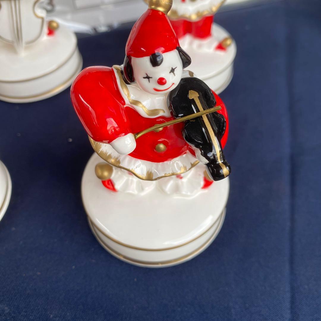 陶器製 ピエロ フィギュア 6体セット