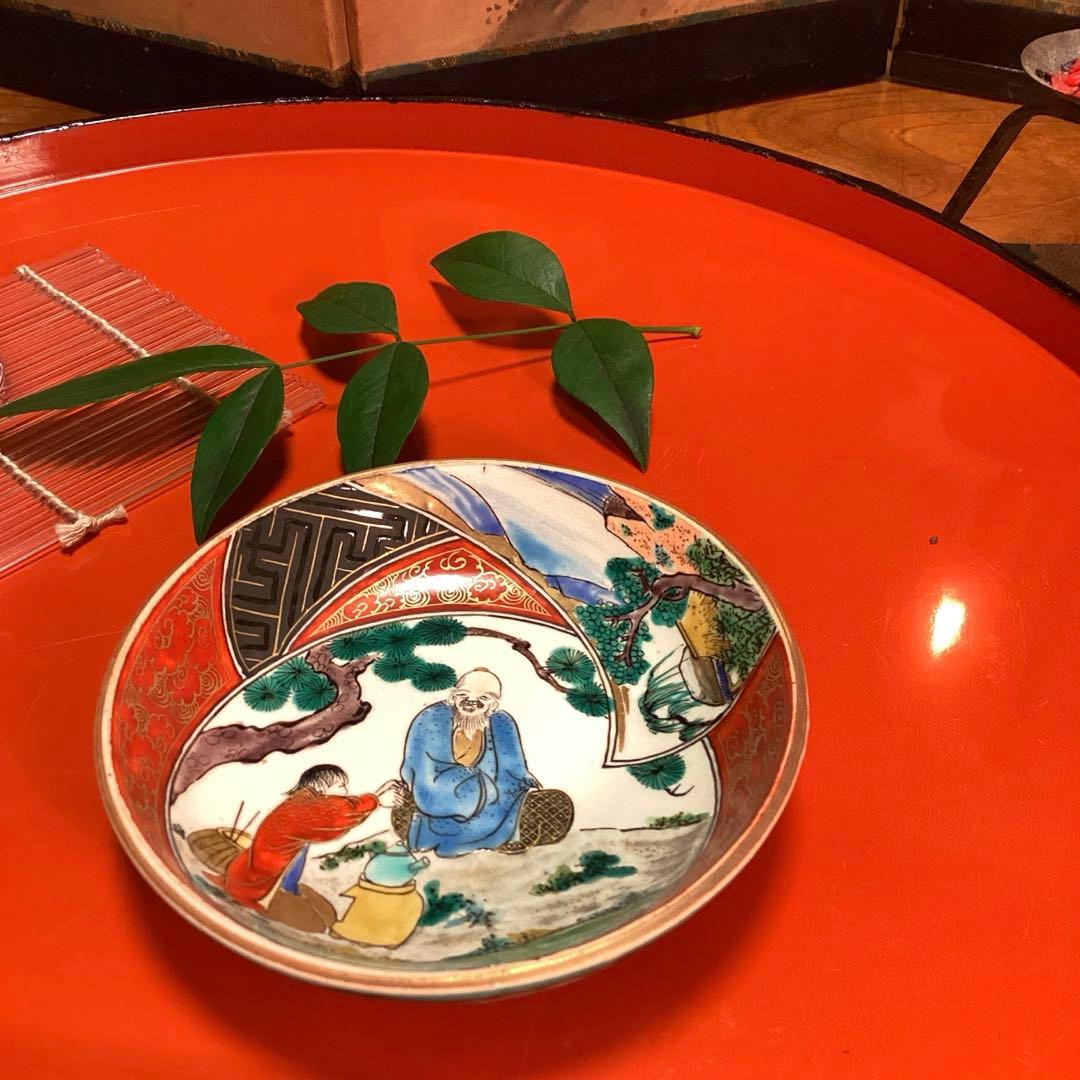 A1００６　時代物九谷焼　九谷庄三　彩色金襴手　5客