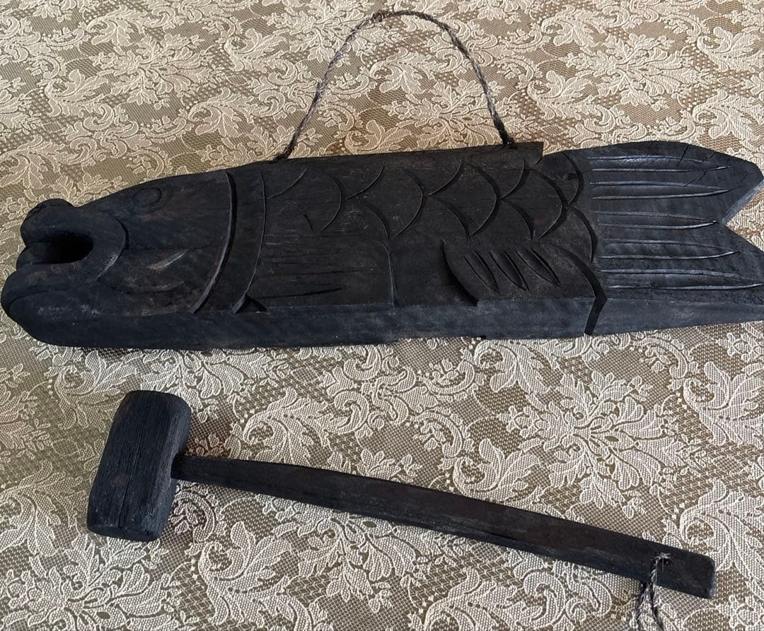 (希少品) 木製 木魚 チャイム、アンティーク 、昭和レトロ、骨董品