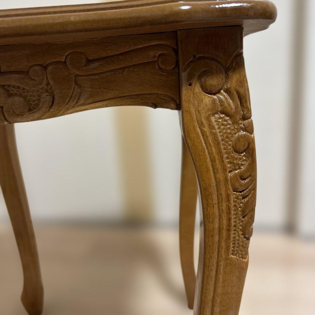 美品✨イタリア製　サイドテーブル　象嵌細工　猫脚　ネストテーブル　アンティーク