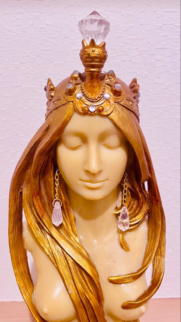 アールヌーボー調女性彫像　アルフォンス・ミュシャ作 「ラ・ナチュール」風