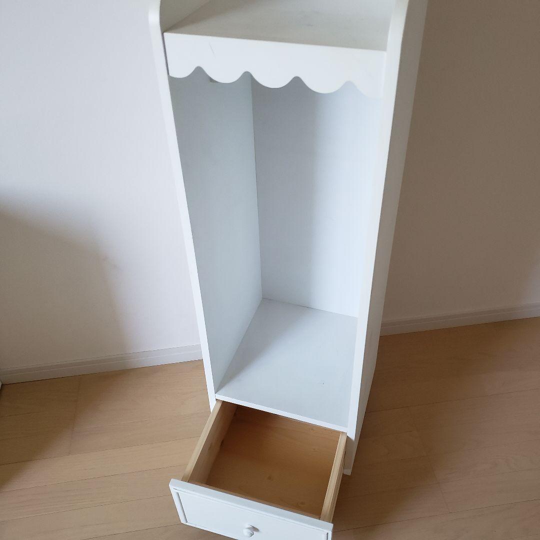 プリンセスハンガーラック/ホワイトラック/収納棚/デスク横棚